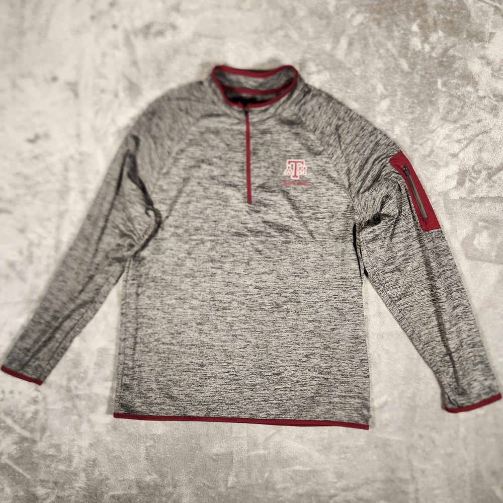 Texas A&M Pullover Mens Medium Gray NCAA Football Colosseum EUC